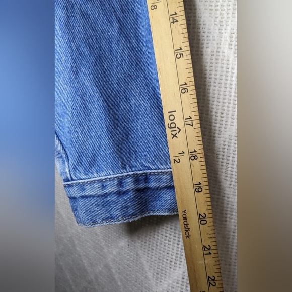 BLANKNYC Bonnaroo Blue Denim Two Tone Fringe Western Jean Jacket Size M - Picture 6 of 11